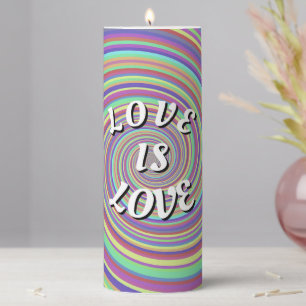 Love Is Love Pride Pillar Candle