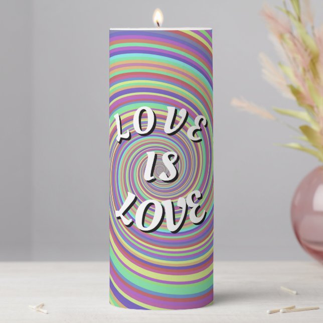 Love Is Love Pride Pillar Candle (In Situ)