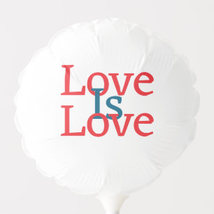 Love is love pride red blue June LGBTQ simple text Balloon