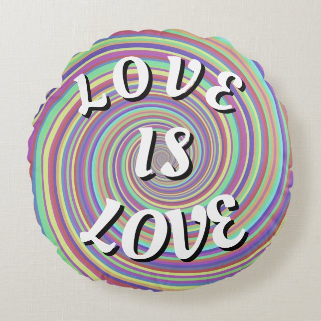 Love Is Love Pride Round Pillow (Front)