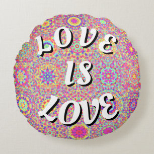 Love Is Love Pride Round Pillow