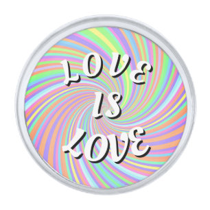 Love Is Love Pride Silver Finish Lapel Pin