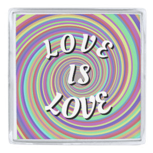 Love Is Love Pride Silver Finish Lapel Pin