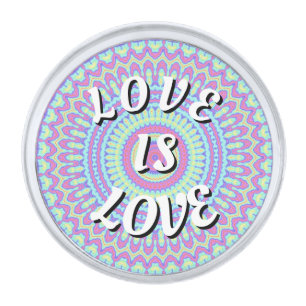 Love Is Love Pride Silver Finish Lapel Pin