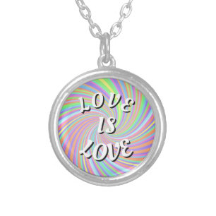 Love Is Love Pride Silver Plated Necklace