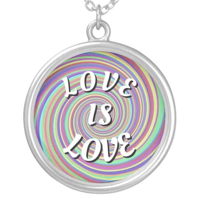 Love Is Love Pride Silver Plated Necklace (Front)