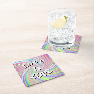 Love Is Love Pride Square Paper Coaster
