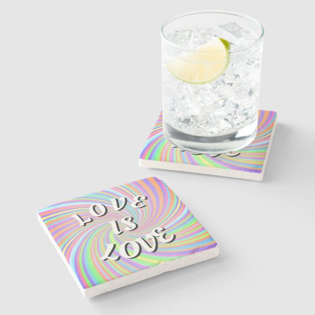 Love Is Love Pride Stone Coaster (Side)