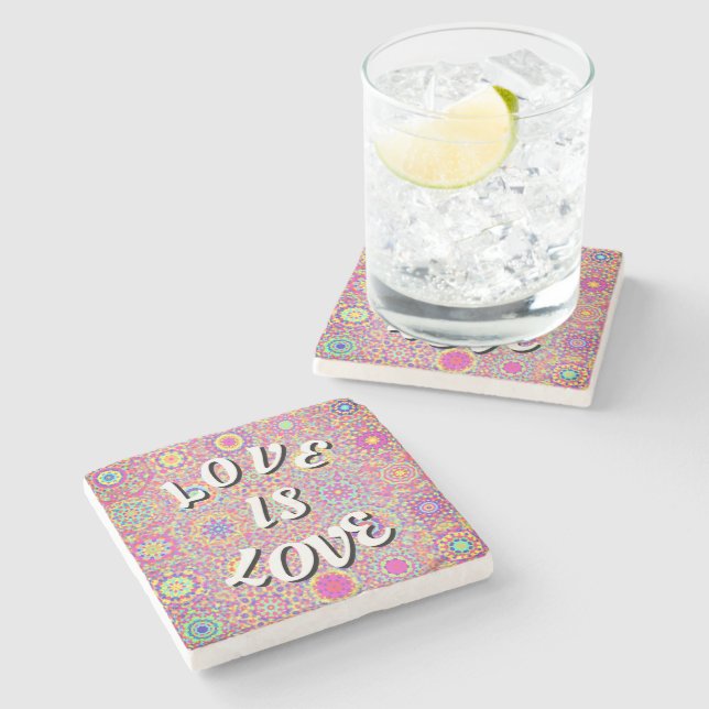 Love Is Love Pride Stone Coaster (Side)