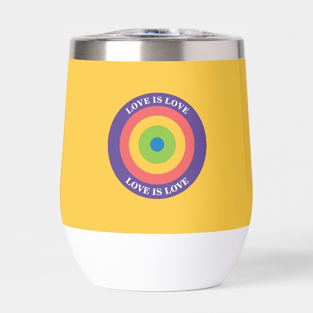 Love is Love Pride target  Thermal Wine Tumbler (Front)