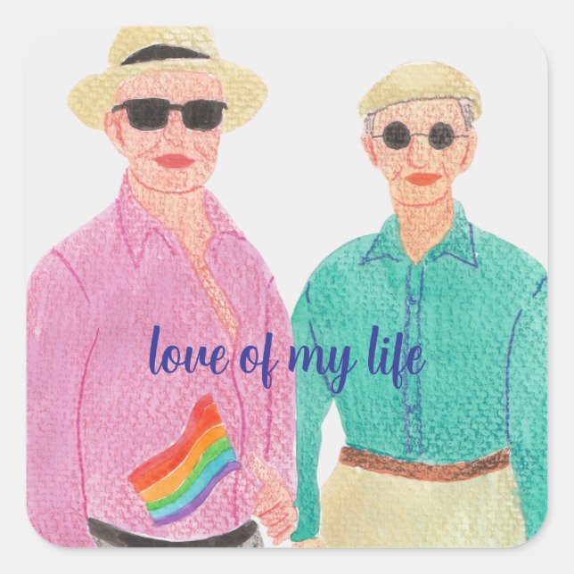 Love is Love Pride Valentine's Day Square Sticker (Front)
