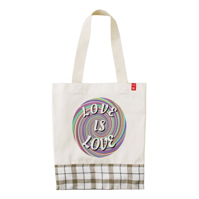 Love Is Love Pride  Zazzle HEART Tote Bag (Back)