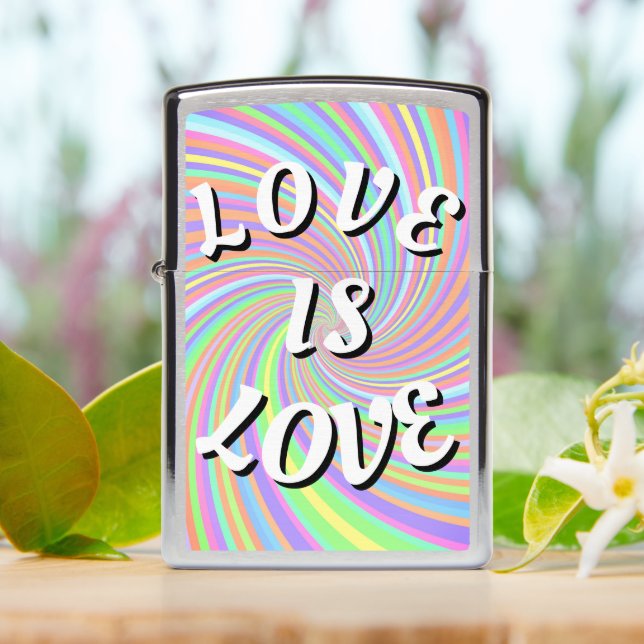Love Is Love Pride Zippo Lighter (On Table)
