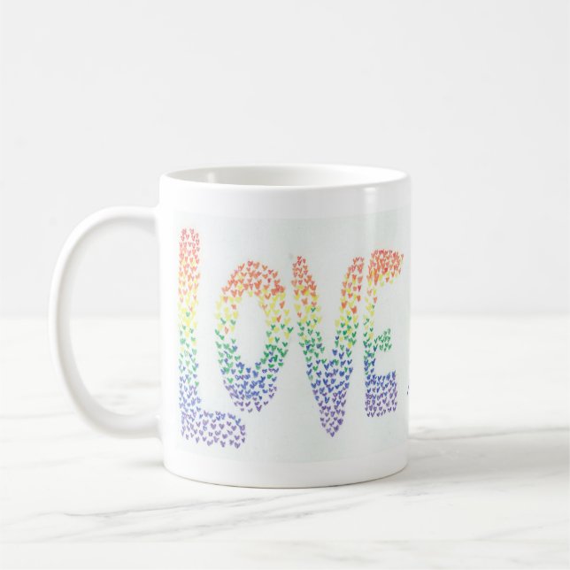 Love is Love printed on a Coffee Mug (Left)