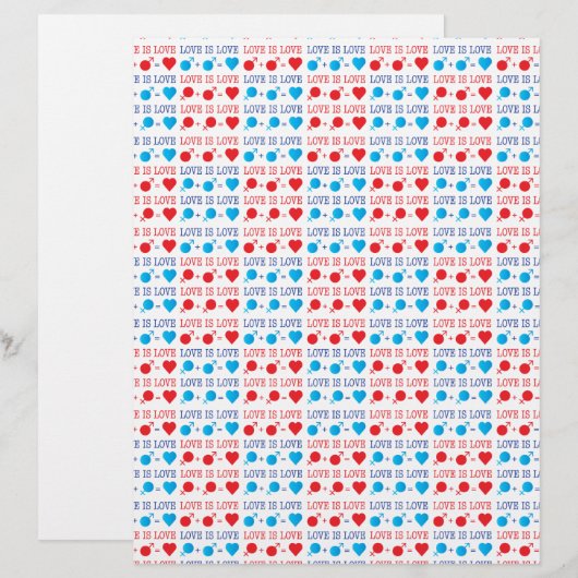 LOVE is LOVE quote in red and blue (Front/Back)