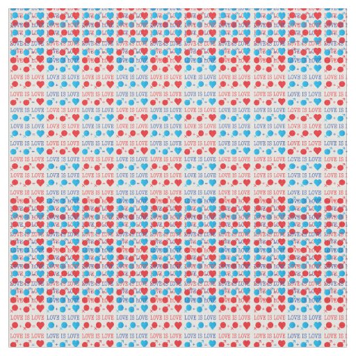 LOVE is LOVE quote in red and blue Fabric