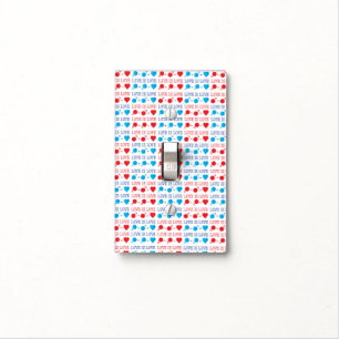 LOVE is LOVE quote in red and blue Light Switch Cover