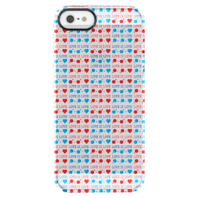 LOVE is LOVE quote in red and blue Uncommon iPhone Case (Back)