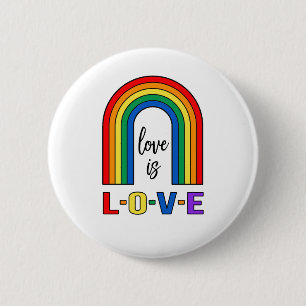 Love is love rainbow button