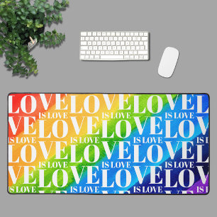 Love Is Love Rainbow Colors Desk Mat