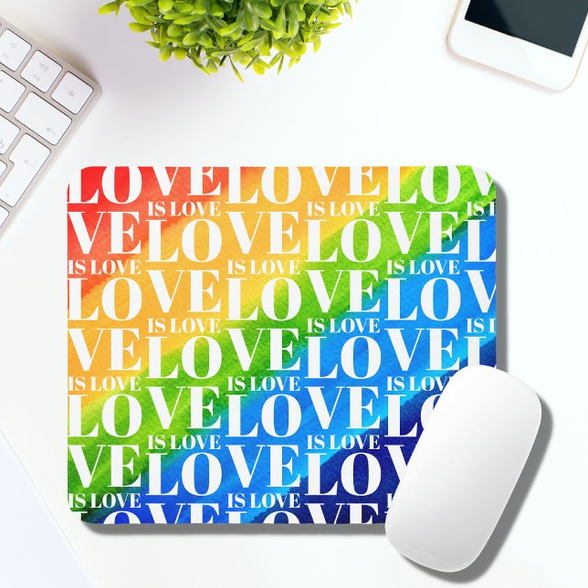 Love Is Love Rainbow Colors Mouse Pad (Creator Uploaded)