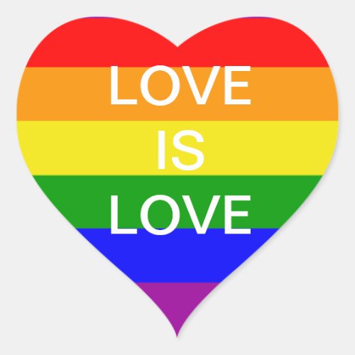 love is love Rainbow flag Heart Sticker