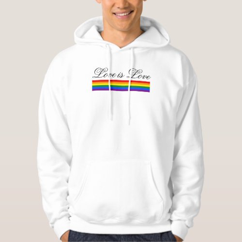 Love is Love Rainbow Flag LGBT Add Your Text Hoodie