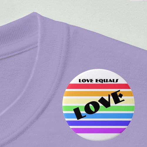 Love is Love Rainbow Flag Stripes Button
