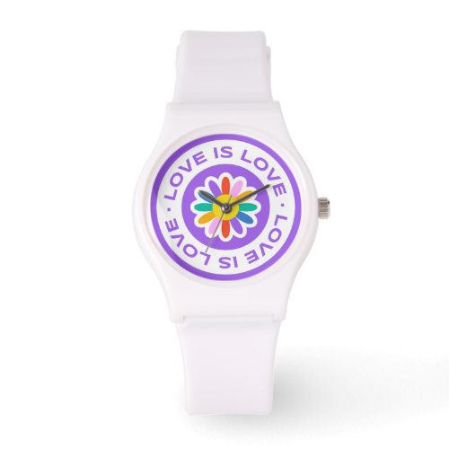 Love Is Love Rainbow Flower Watch