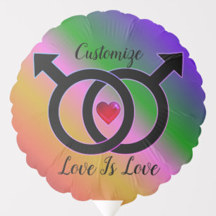 Love Is Love Rainbow Gay Marriage Balloon