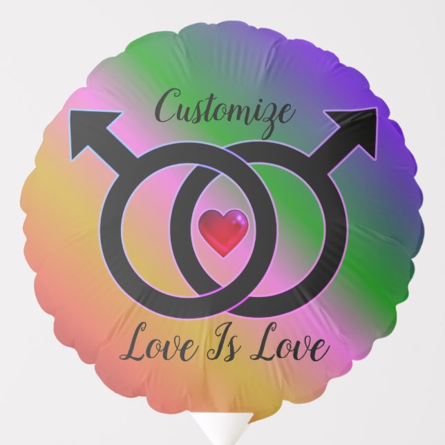 Love Is Love Rainbow Gay Marriage Balloon (Front)