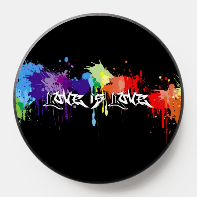 Love is Love Rainbow Gay Pride Graffiti Drip PopSocket (Popsocket)