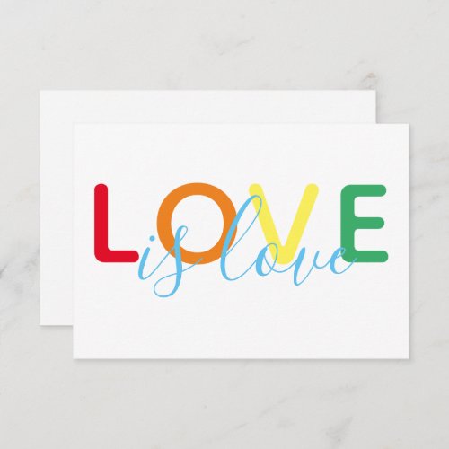 Love is Love Rainbow Gay Wedding RSVP