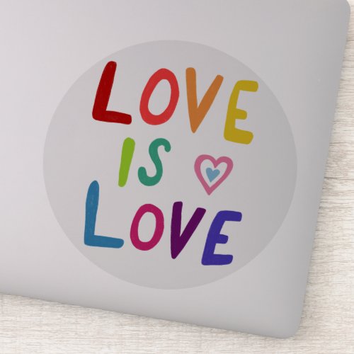 LOVE IS LOVE Rainbow Handlettering Sticker