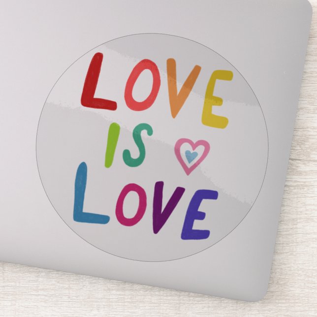 LOVE IS LOVE Rainbow Handlettering Sticker (Detail)