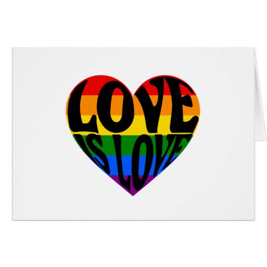 Love is love, rainbow heart cards (Front Horizontal)