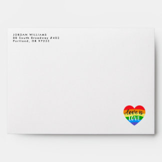Love is Love Rainbow Heart Envelope
