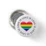 Love is Love Rainbow Heart Gay Pride Button