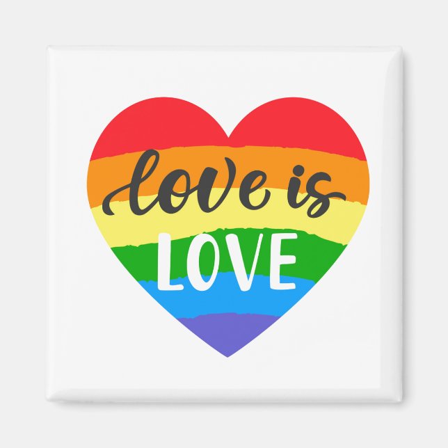 Love is Love Rainbow Heart Magnet (Front)