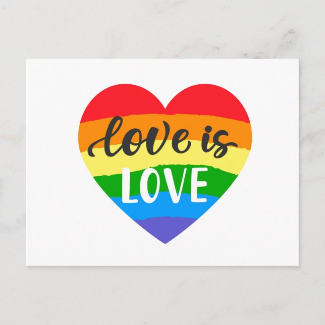 Love is Love Rainbow Heart Postcard (Front)