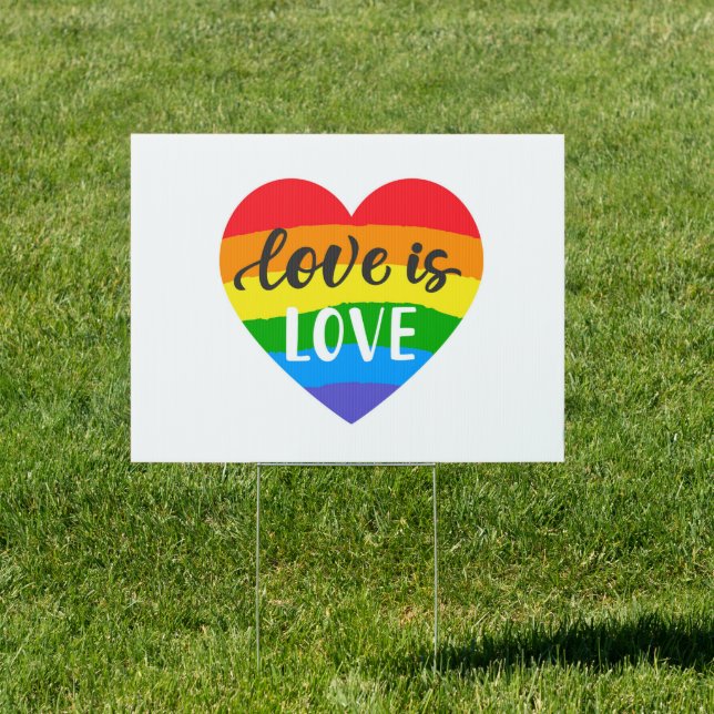 Love is Love Rainbow Heart Sign (Insitu)