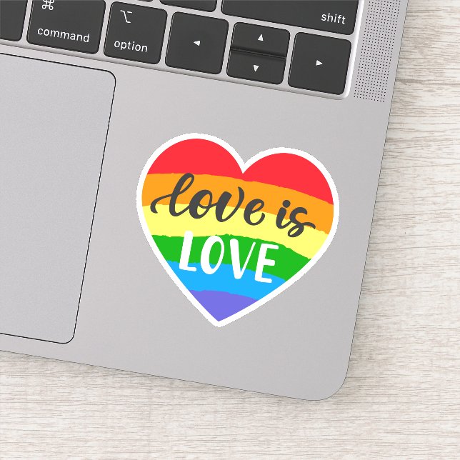 Love is Love Rainbow Heart Sticker (Detail)
