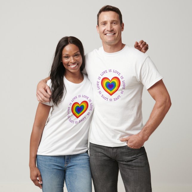 Love is Love Rainbow Heart T-Shirt (Unisex)