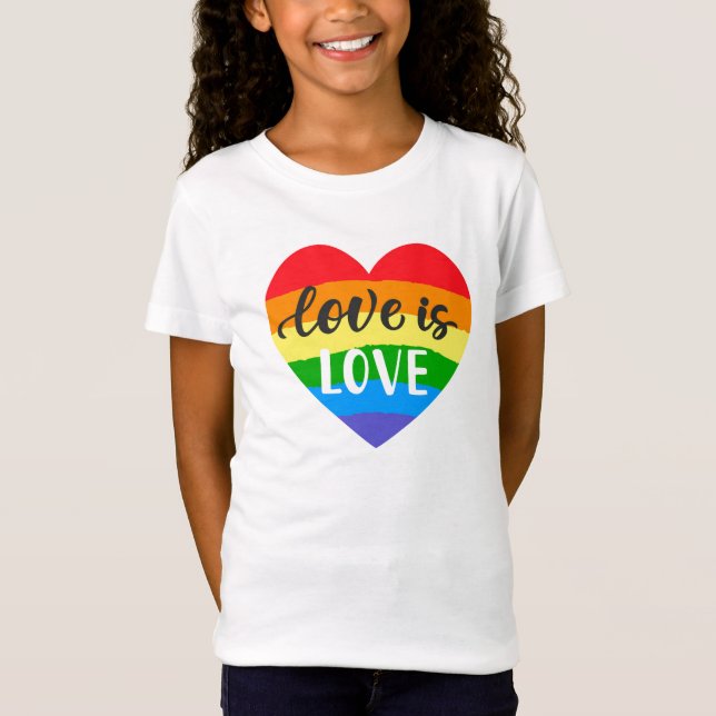 Love is Love Rainbow Heart T-Shirt (Front)