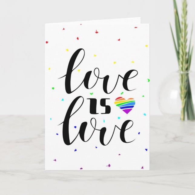 Love is Love | Rainbow Hearts Card (Front)