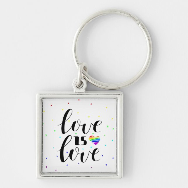 Love is Love | Rainbow Hearts Keychain (Front)