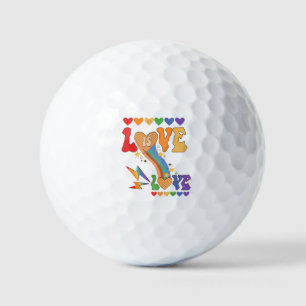 Love Is Love – Rainbow Hearts LGBTQ Pride Design Golf Balls
