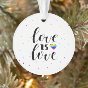 Love is Love Rainbow Hearts Ornament