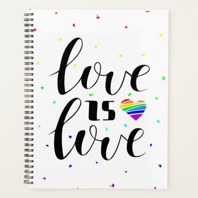 Love is Love | Rainbow Hearts Planner (Front)