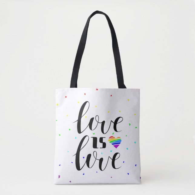 Love is Love | Rainbow Hearts Tote Bag (Front)